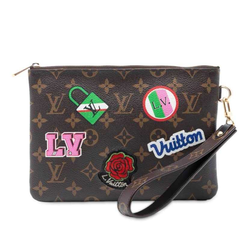 Louis Vuitton Monogram Patches City Pouch Brown Good condition - Front View