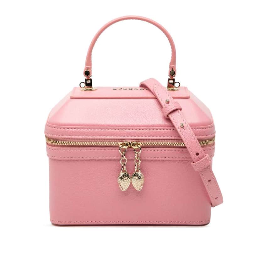 Bvlgari Leather Serpenti Forever Vanity Bag Pink Leather Good condition - Front View