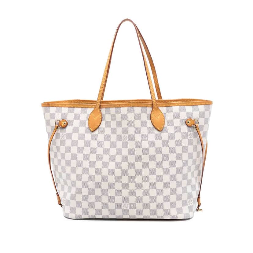 Louis Vuitton Damier Azur Neverfull MM White Good condition - Front View