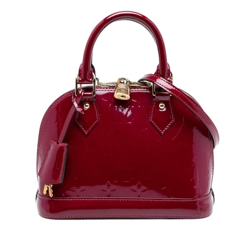 Louis Vuitton Monogram Vernis Alma BB Red Leather Good condition - Front View