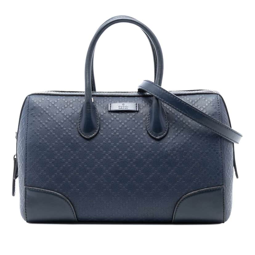 Gucci Diamante Leather Boston Bag Blue Leather Good condition - Front View