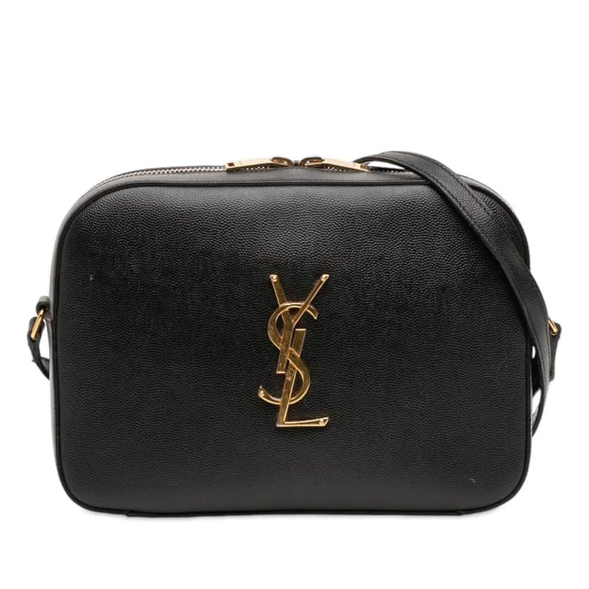Saint Laurent Grain De Poudre Classic Monogram Crossbody Black Leather Good condition - Front View