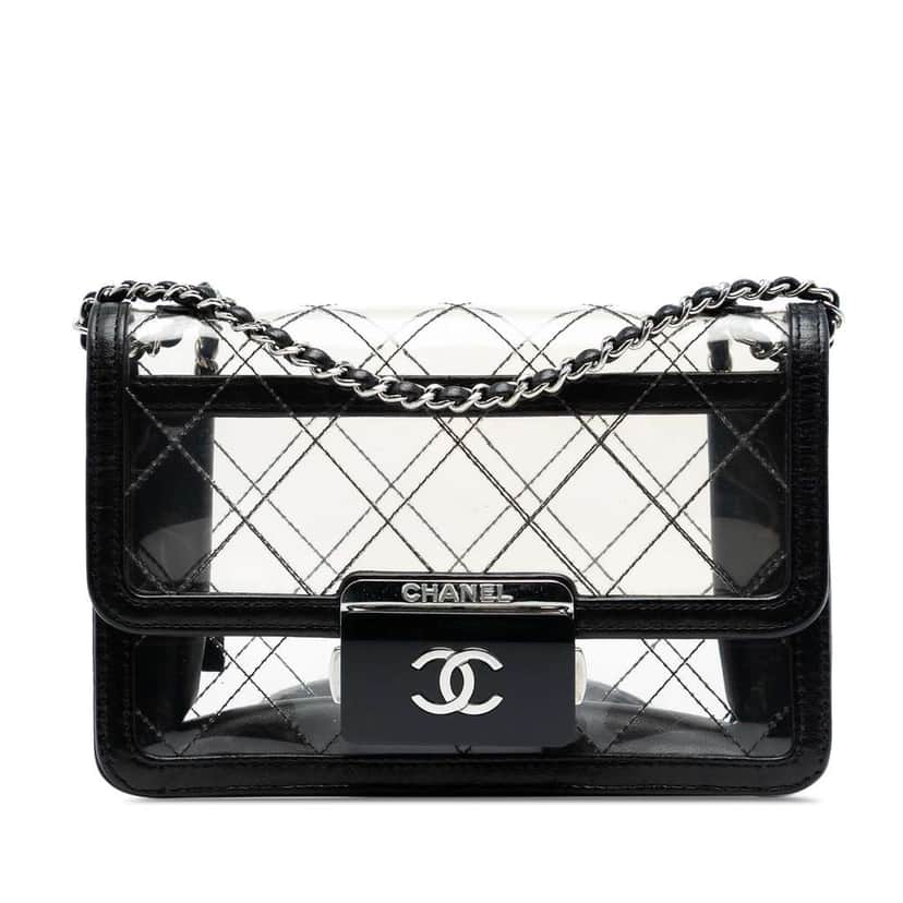 Chanel Small PVC Naked Beauty Lock Flap Black Good condition - Front View