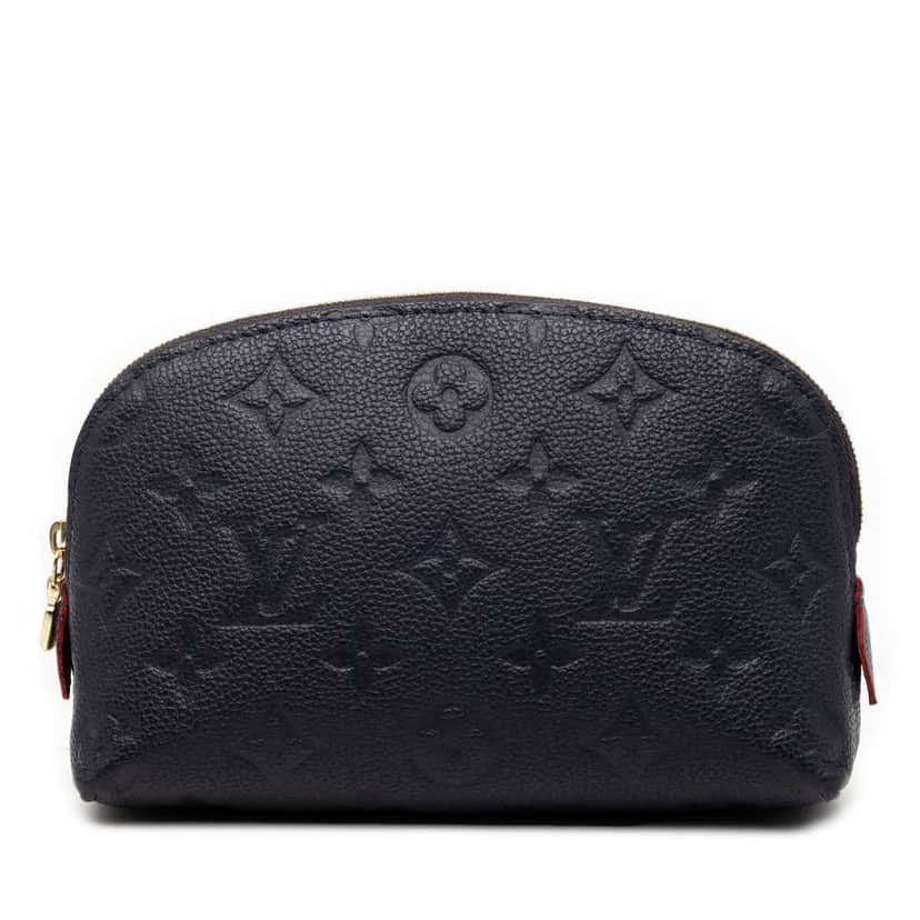 Louis Vuitton Monogram Empreinte Cosmetic Pouch Blue Leather Good condition - Front View