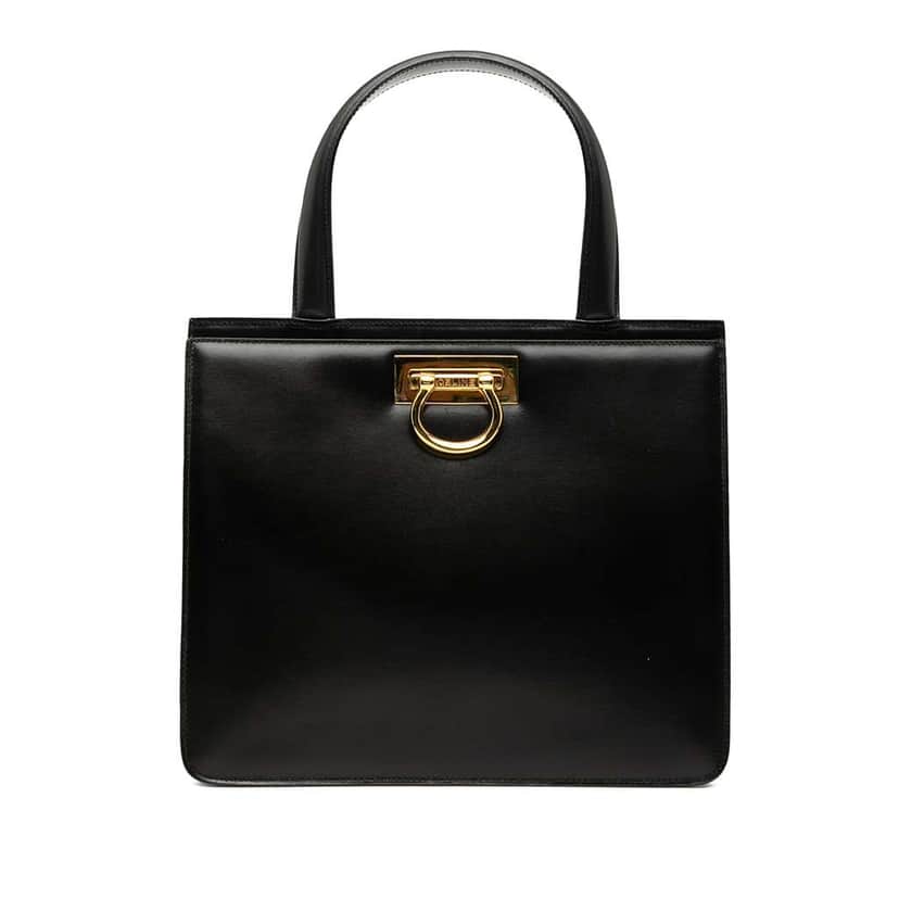 Celine Leather Handbag Black Leather Good condition - Front View