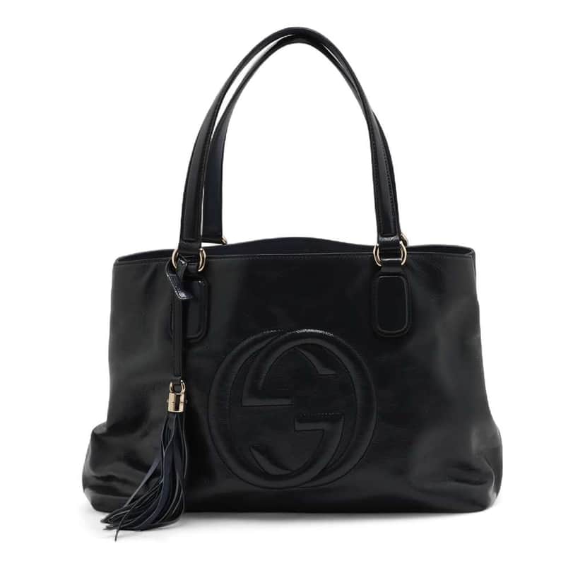 Gucci Medium Patent Soho Working Satchel Blue Leather Good condition - Front View