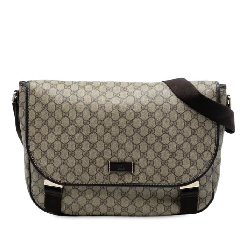 Gucci GG Supreme Messenger Bag Brown Canvas Good condition - Front View