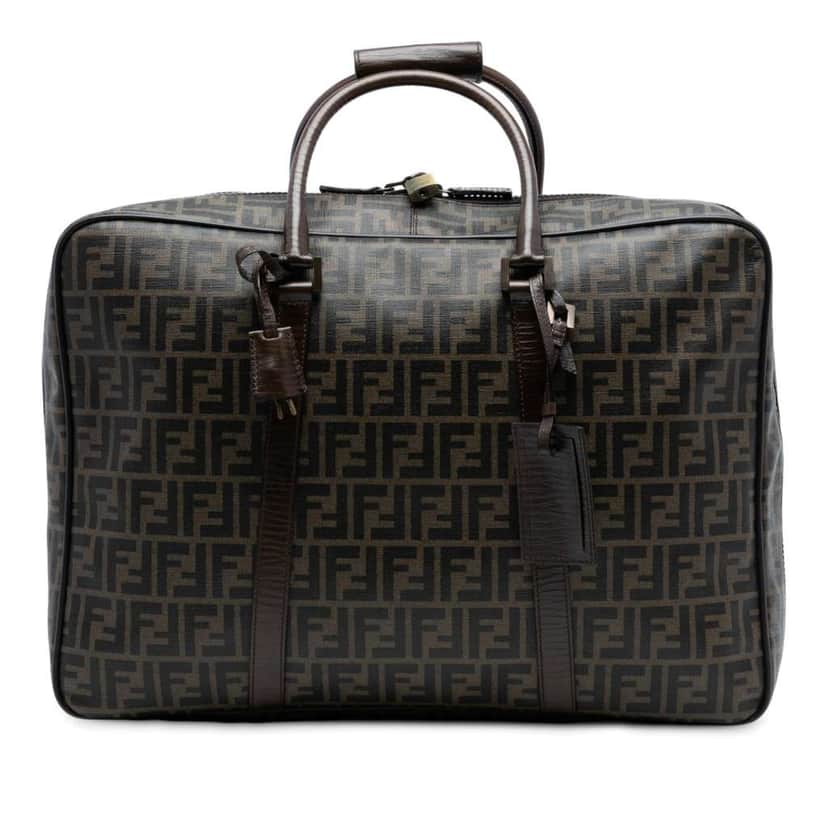 Fendi Zucca Coated Canvas Suitcase Brown Canvas Good condition - Front View