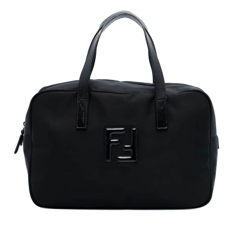 Fendi Nylon FF Handbag Black Good condition - Front View