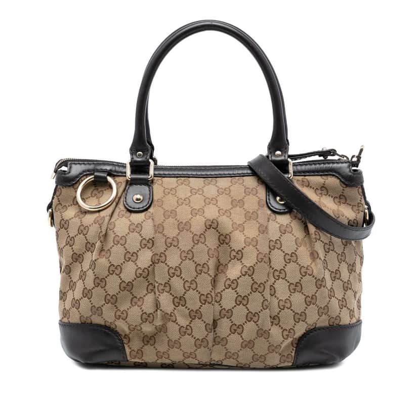 Gucci GG Canvas Sukey Satchel Brown Canvas Good condition - Front View
