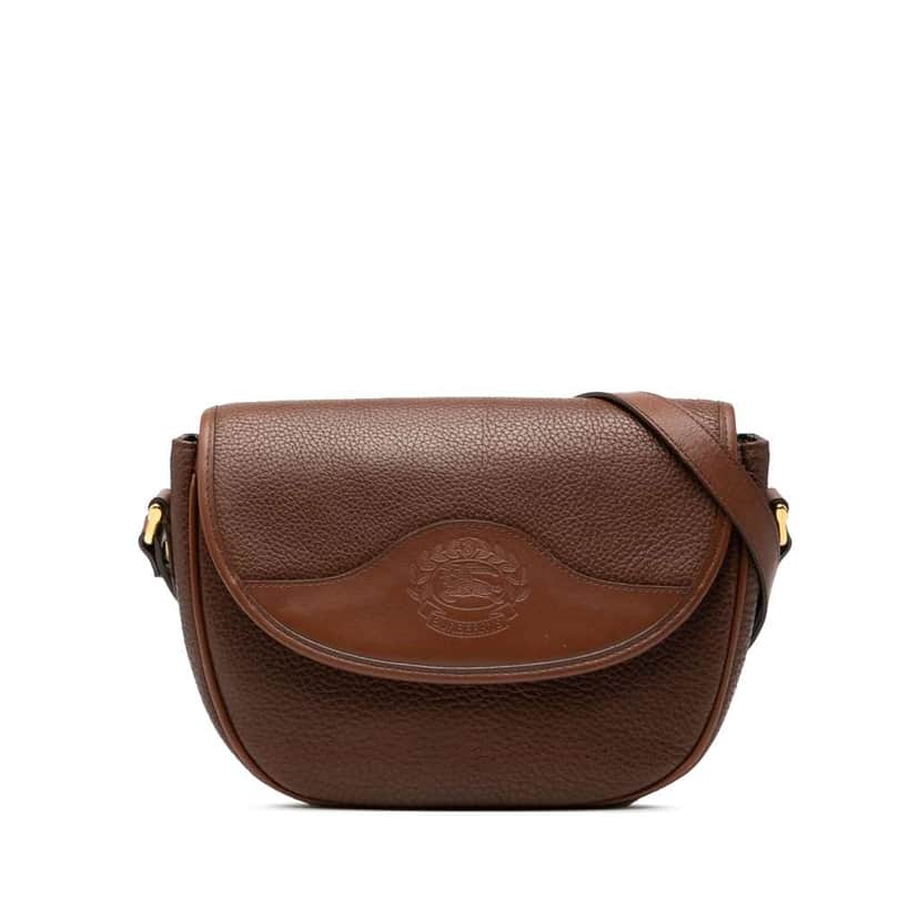 Burberry Pebbled Leather Crossbody Brown Leather Good condition - Front View