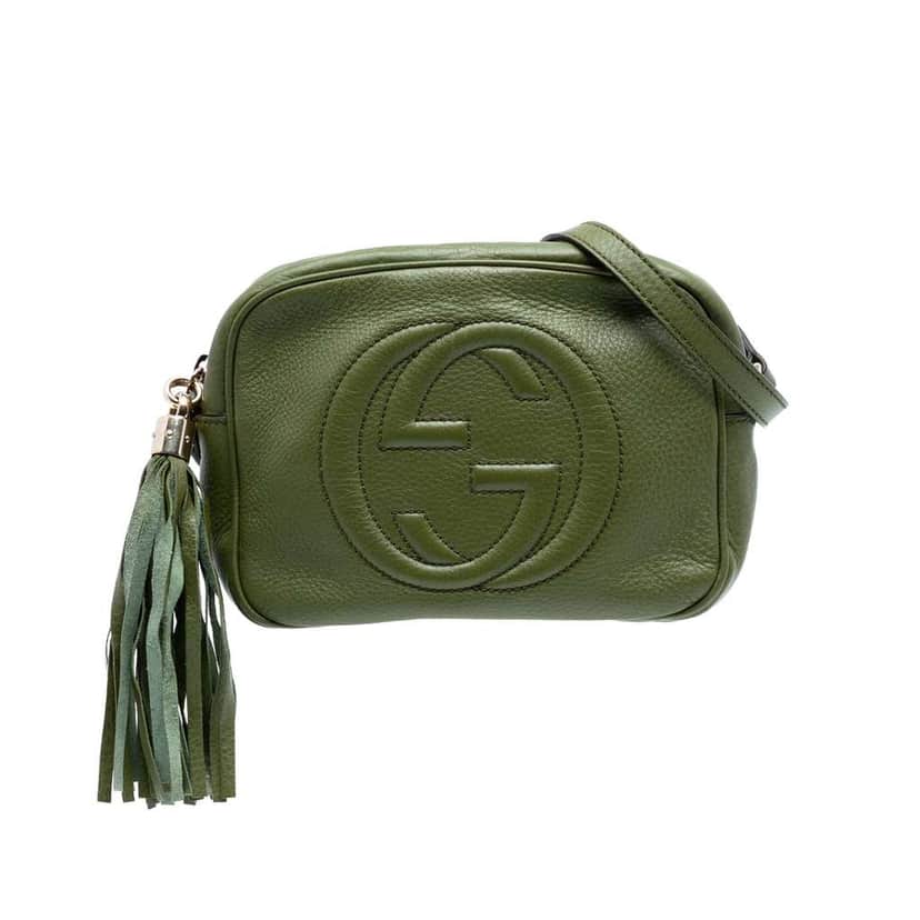 Gucci Leather Soho Disco Crossbody Green Leather Good condition - Front View