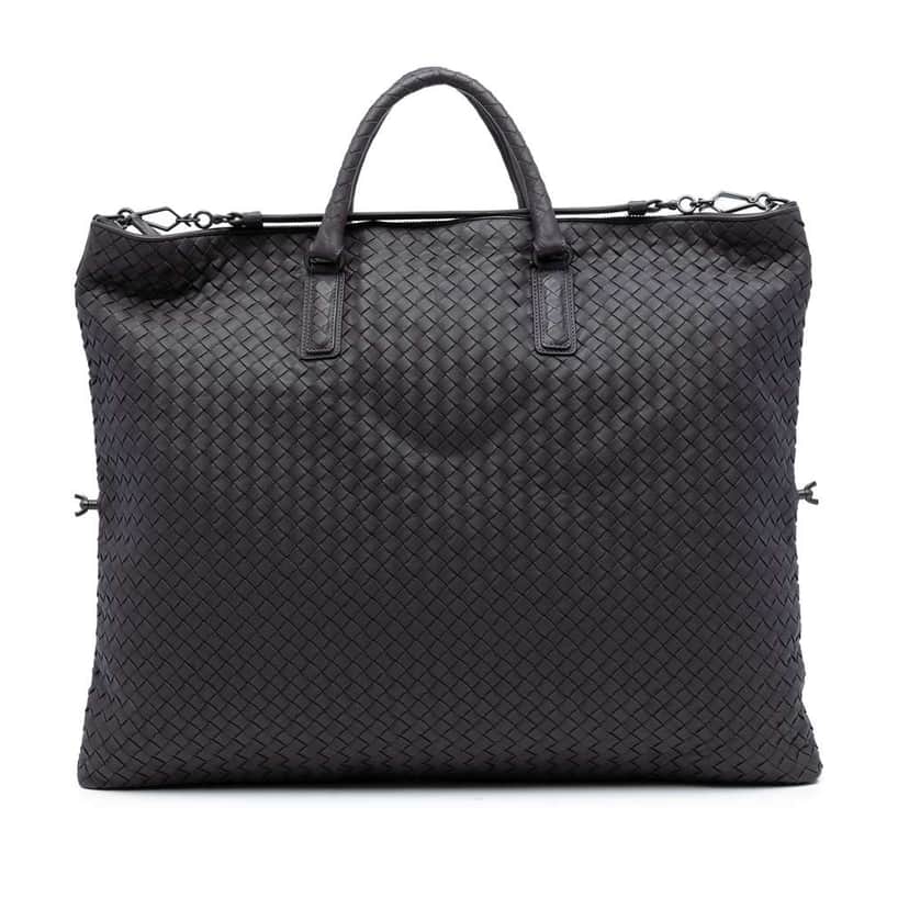 Bottega Veneta Maxi Nappa Intrecciato Convertible Tote Brown Leather Good condition - Front View