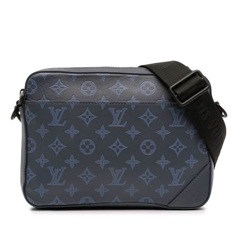 Louis Vuitton Monogram Shadow Duo Messenger Blue Leather Good condition - Front View