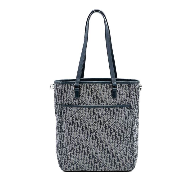 Dior Diorissimo Trotter Canvas Tote Blue Canvas Very good condition - Front View