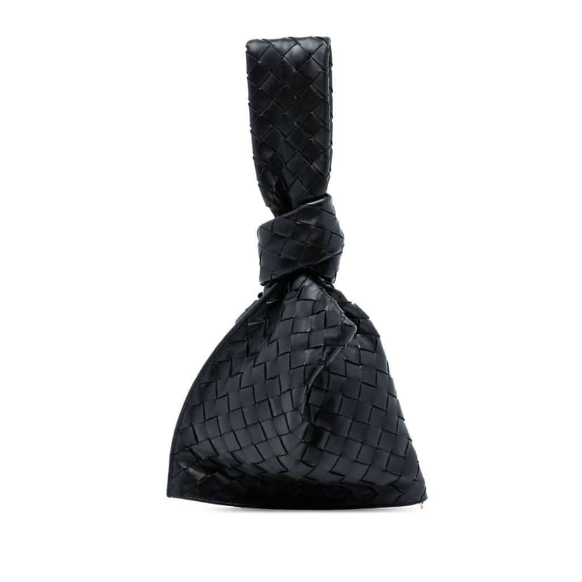 Bottega Veneta Mini Nappa Intrecciato BV Twist Bag Black Leather Good condition - Front View