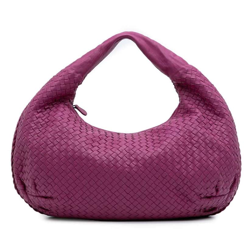 Bottega Veneta Medium Nappa Intrecciato Belly Hobo Purple Leather Good condition - Front View
