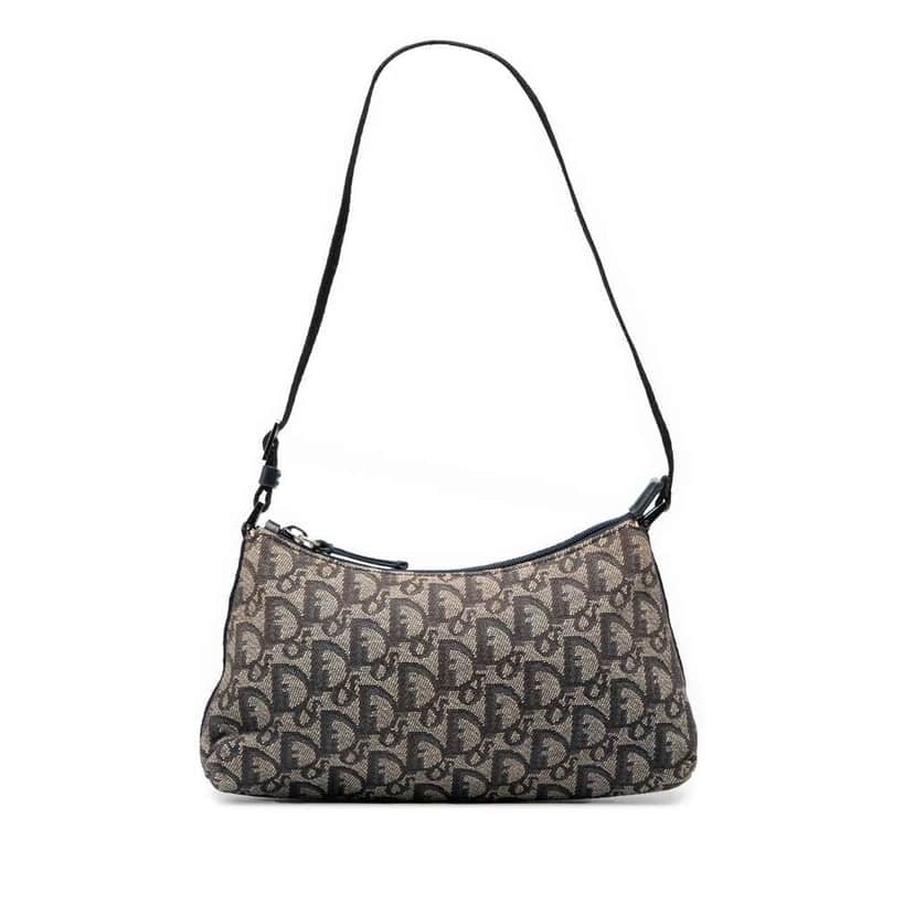 Dior Diorissimo Trotter Canvas Pochette Blue Canvas Good condition - Front View