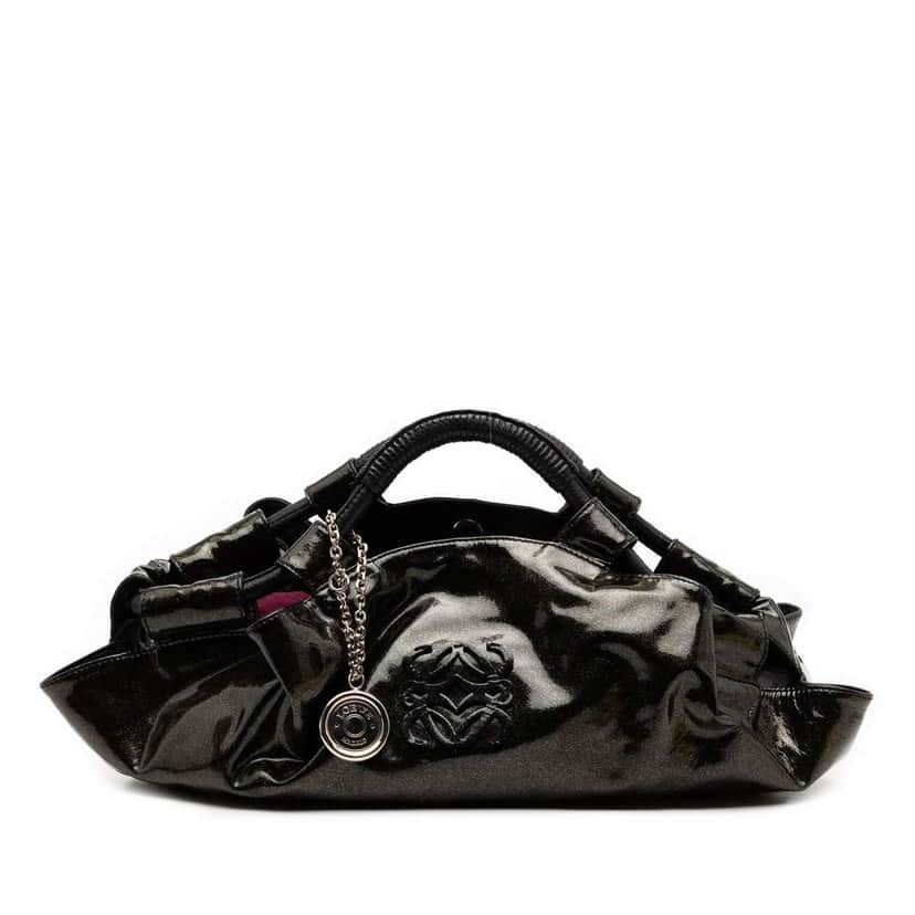 Loewe Patent Glitter Aire Black Leather Good condition - Front View