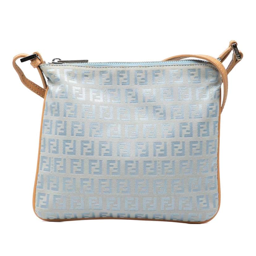 Fendi Zucchino Canvas Crossbody Blue Canvas Very good condition - Front View