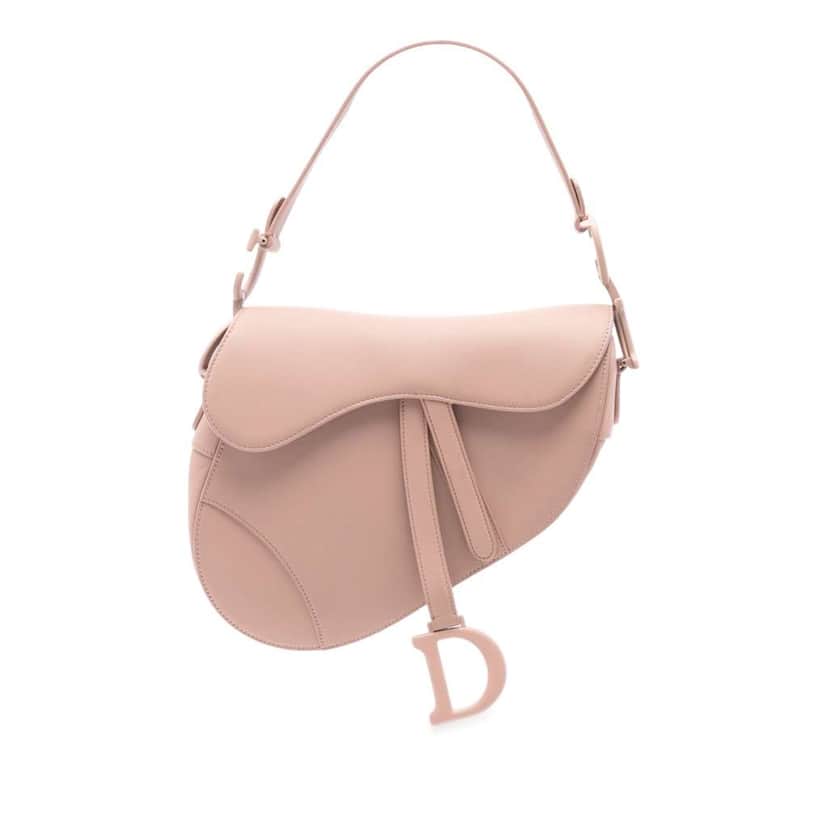 Dior Ultra Matte Calfskin Saddle Bag Pink Leather Good condition - Front View