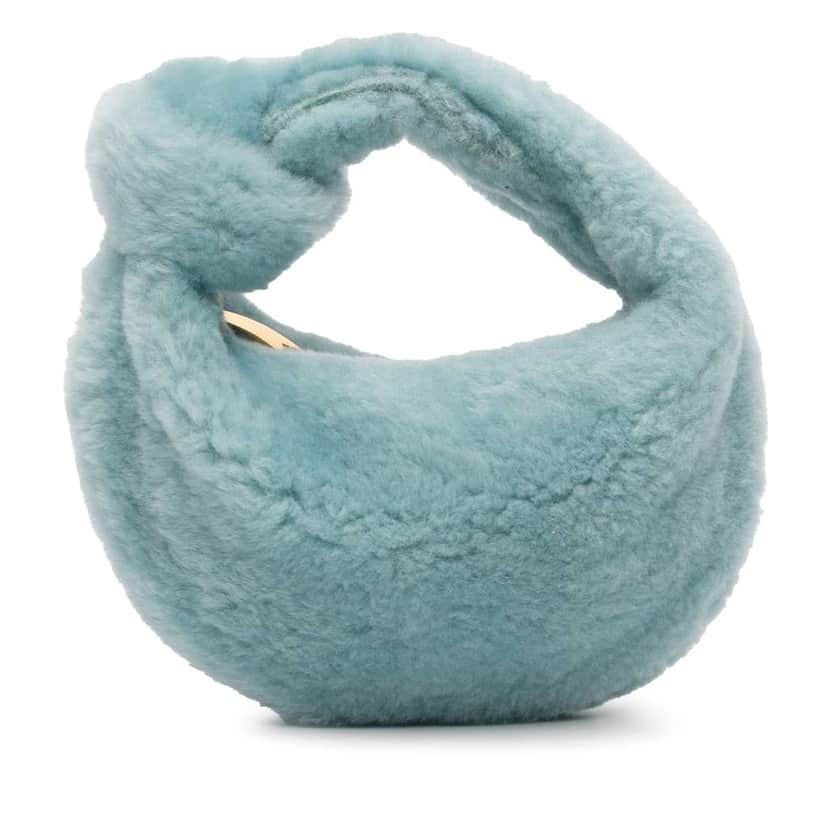 Bottega Veneta Mini Shearling Jodie Blue Very good condition - Front View