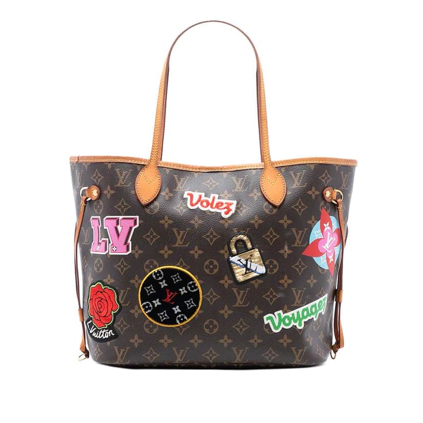 Louis Vuitton Monogram Patches Neverfull MM Brown Good condition - Front View