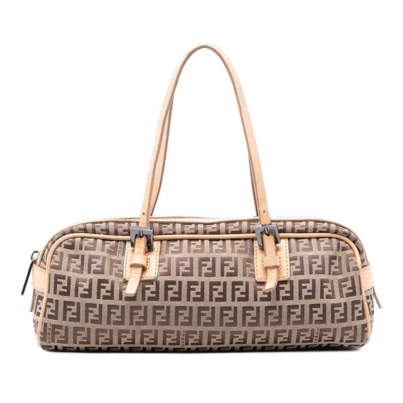 Fendi Zucchino Canvas Handbag Brown Canvas Good condition - Front View