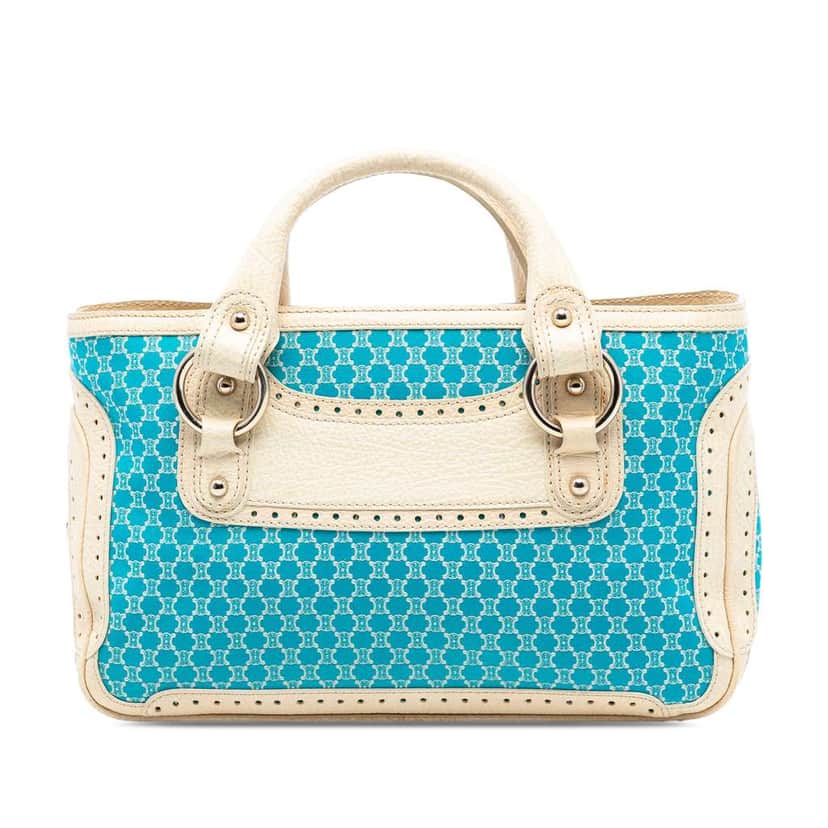 Celine Macadam Canvas Boogie Handbag Blue Canvas Very good condition - Front View