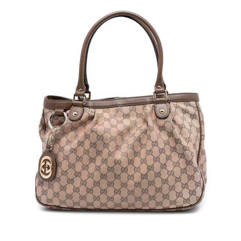 Gucci GG Canvas Sukey Tote Brown Canvas Good condition - Front View