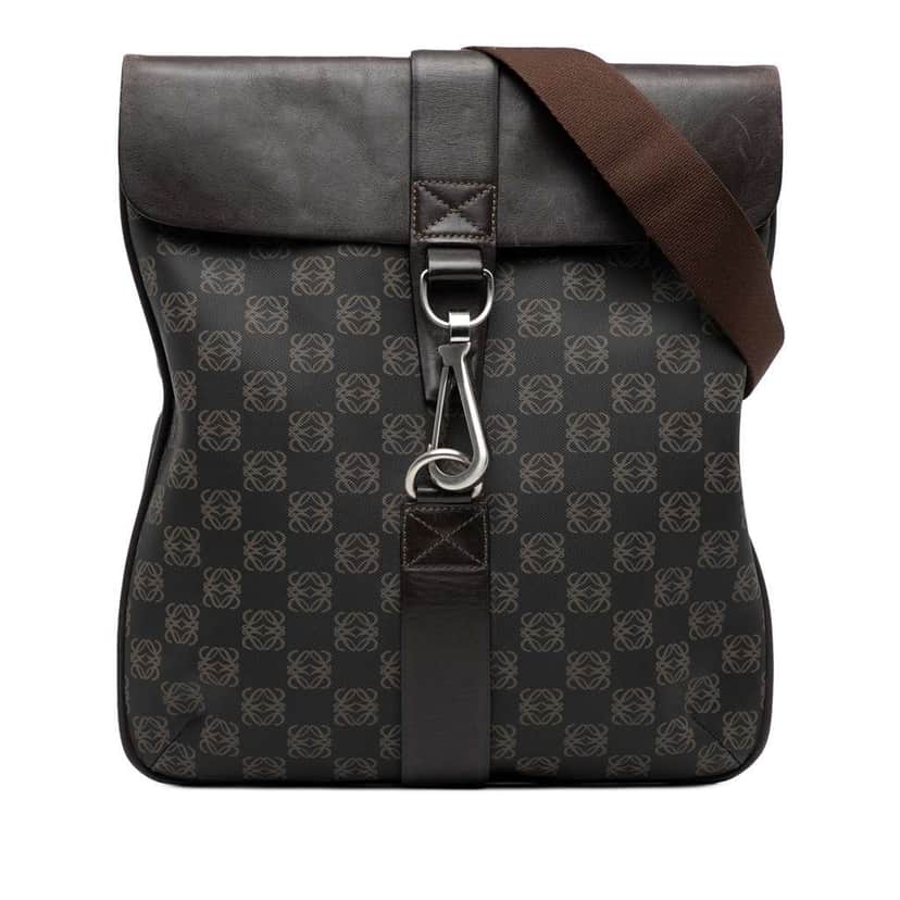 Loewe Anagram Coated Canvas Crossbody Brown Canvas Very good condition - Front View