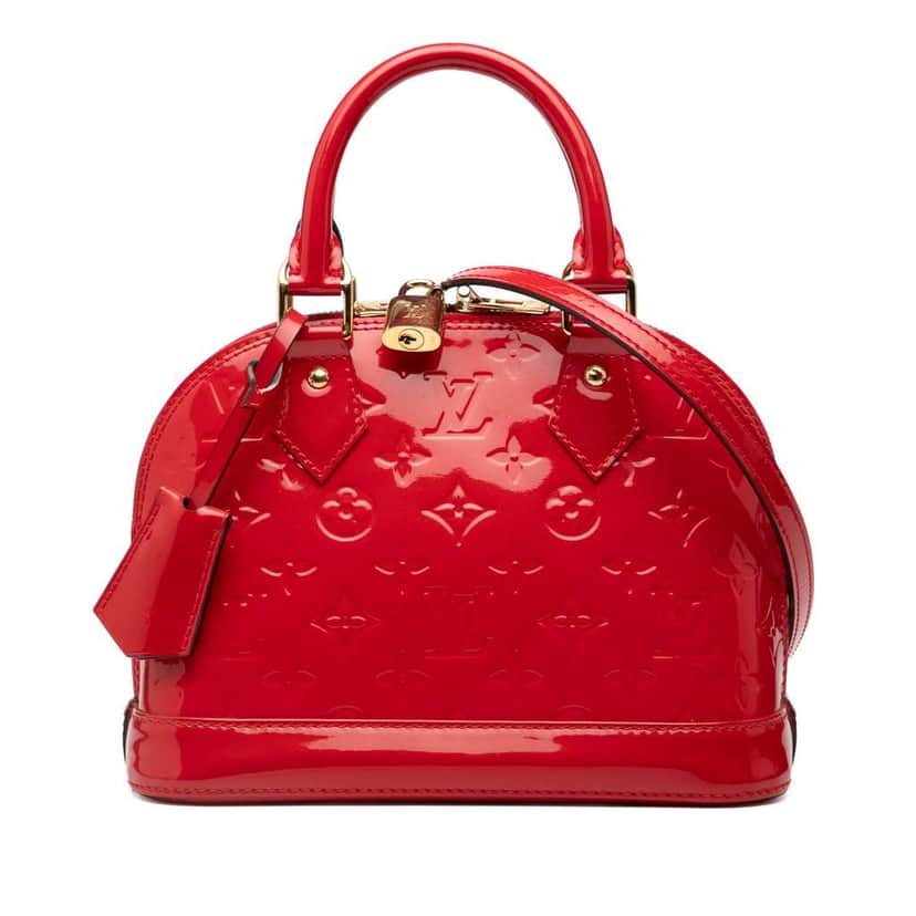 Louis Vuitton Monogram Vernis Alma BB Red Leather Good condition - Front View