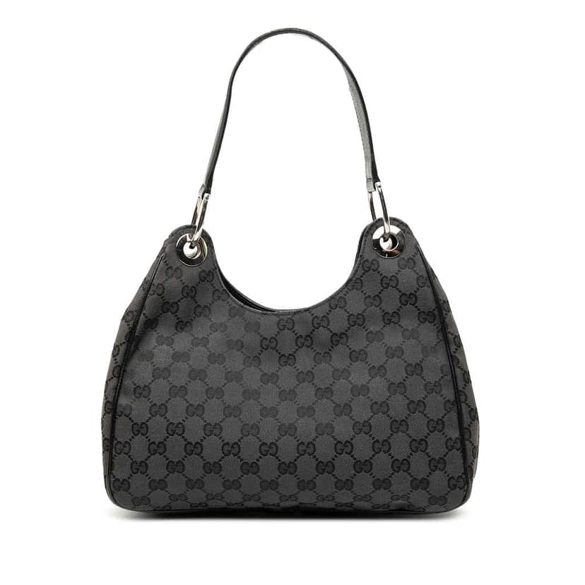Gucci GG Canvas Shoulder Bag Grey Canvas Good condition - Front View