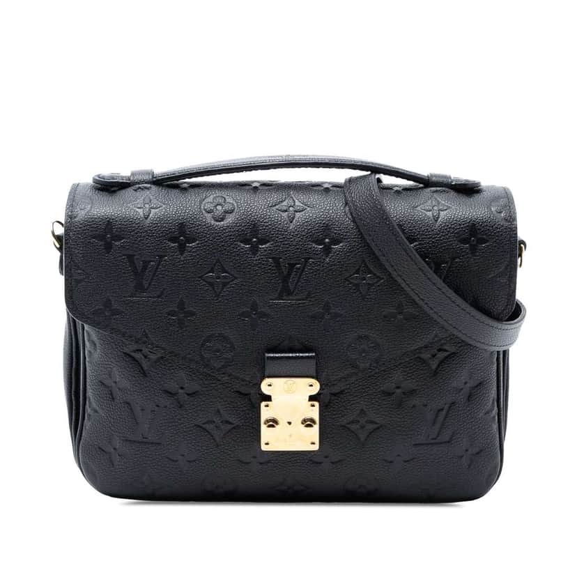 Louis Vuitton Monogram Empreinte Pochette Metis Black Leather Good condition - Front View