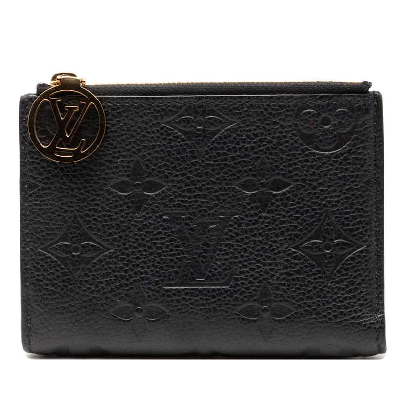 Louis Vuitton Monogram Empreinte Lisa Compact Wallet Black Leather Good condition - Front View