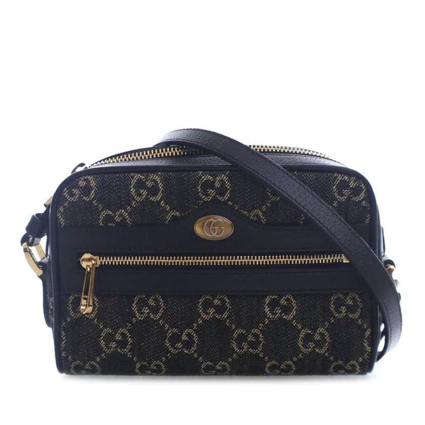 Gucci Mini GG Denim Ophidia Crossbody Black Denim Good condition - Front View