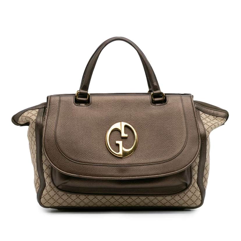 Gucci Medium Diamante Canvas 1973 Handbag Brown Canvas Good condition - Front View
