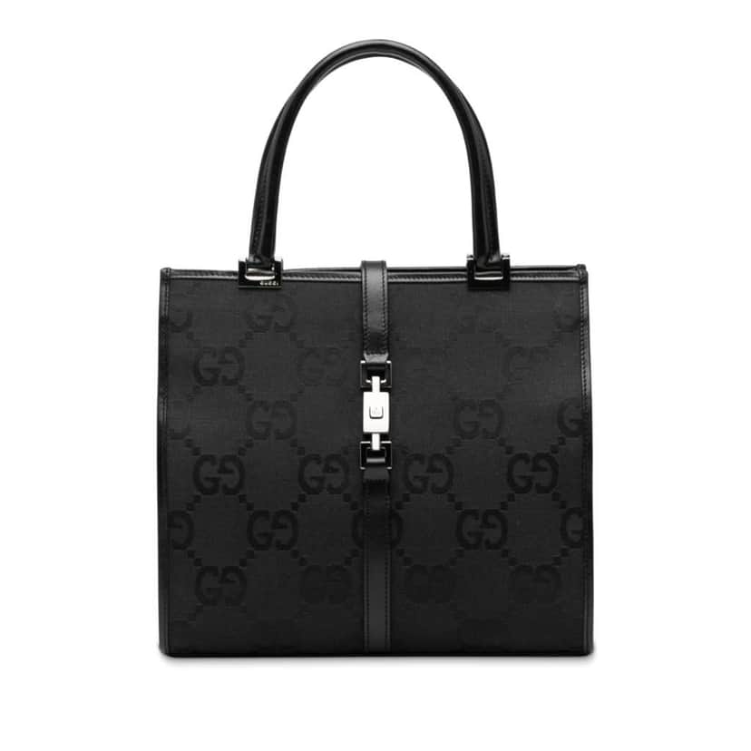 Gucci GG Canvas Jackie Handbag Black Canvas Good condition - Front View