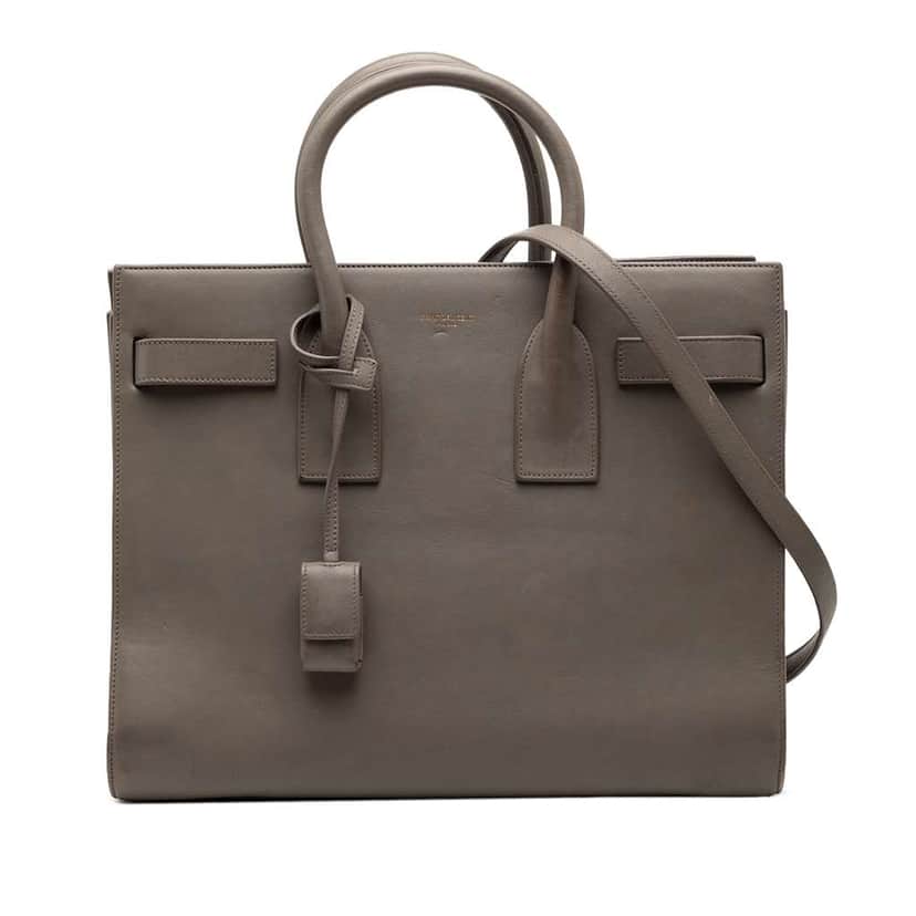 Saint Laurent Small Leather Sac De Jour Satchel Brown Leather Good condition - Front View