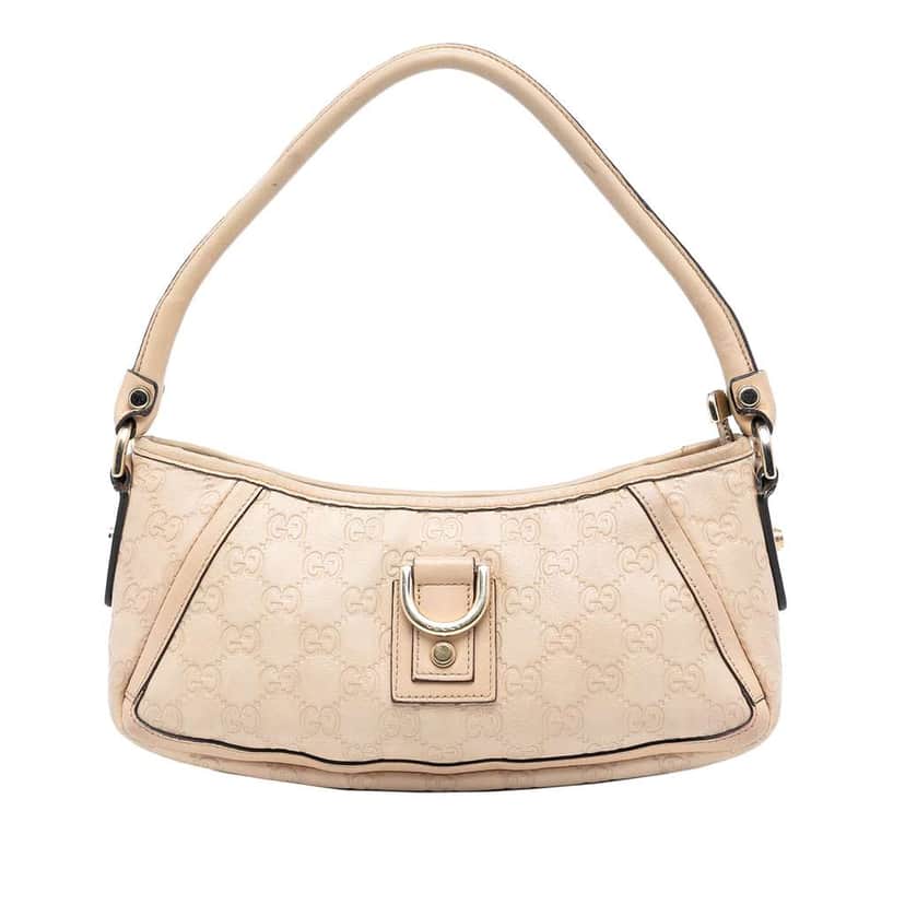 Gucci Guccissima Abbey D Ring Pochette Brown Leather Good condition - Front View