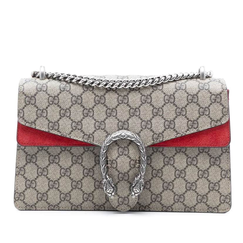 Gucci Medium GG Supreme Dionysus Shoulder Bag Brown Canvas Good condition - Front View