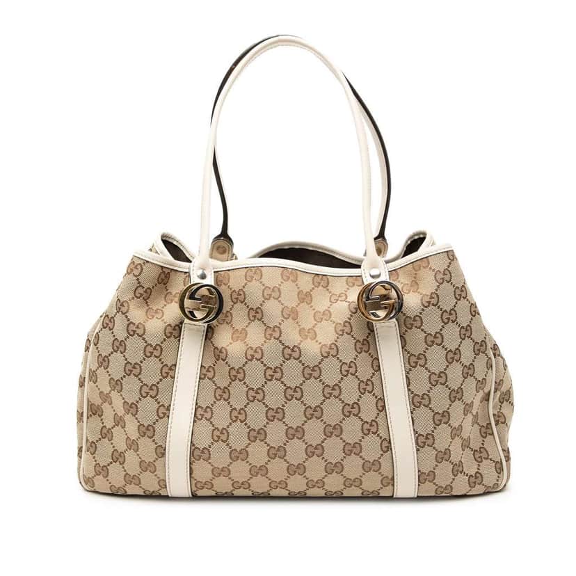 Gucci GG Canvas Twins Tote Brown Canvas Good condition - Front View