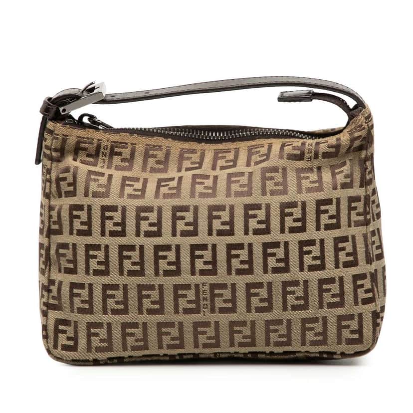 Fendi Zucchino Canvas Handbag Brown Canvas Good condition - Front View