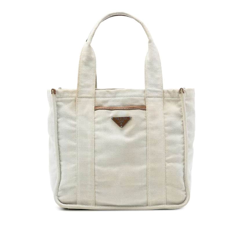 Prada Canvas Canapa Tote White Canvas Very good condition - Front View