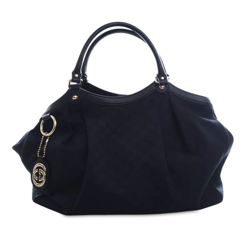 Gucci Large GG Canvas Sukey Tote Black Canvas Good condition - Front View