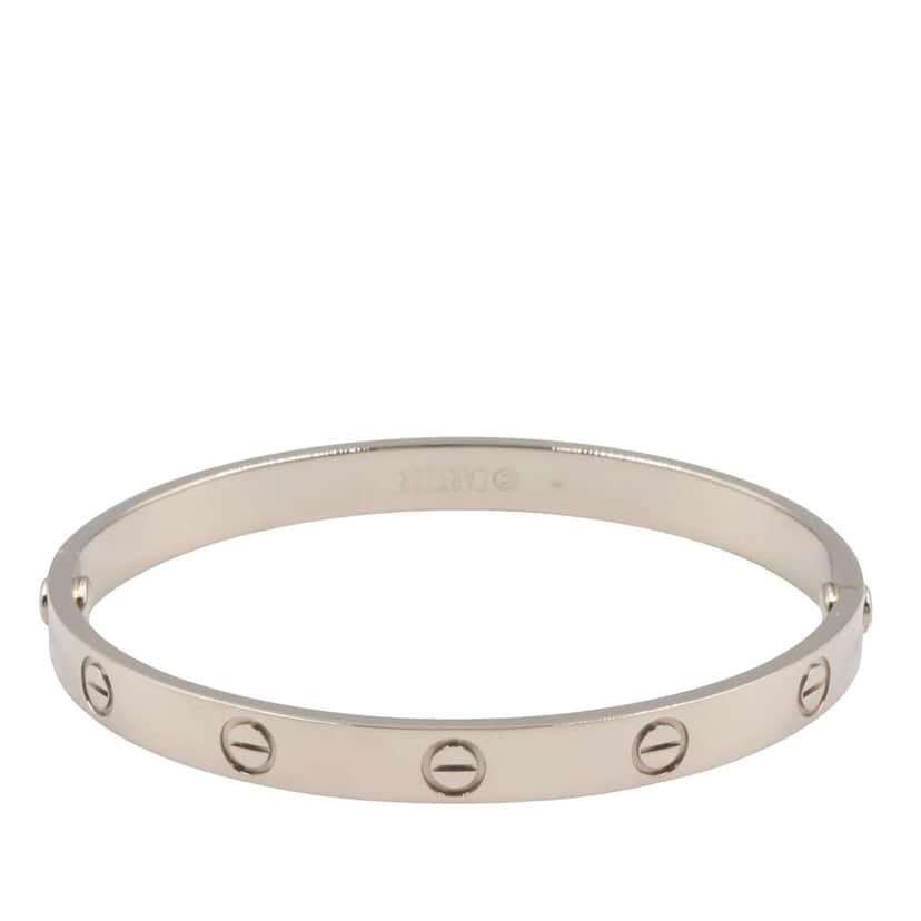 Cartier 18K White Gold Classic Love Bracelet Silver White Gold Good condition - Front View