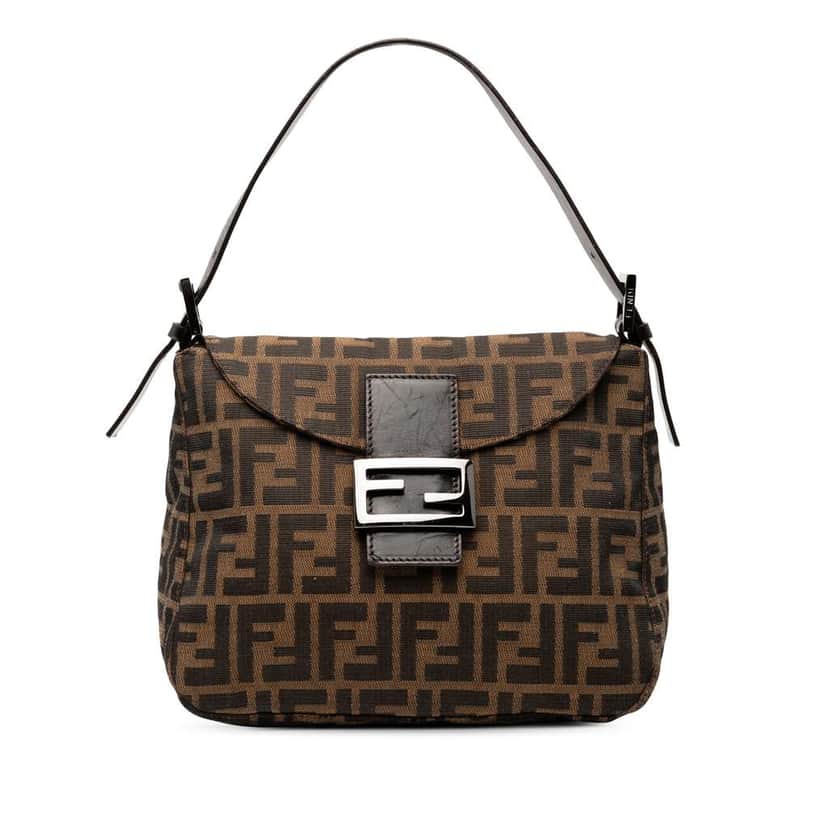 Fendi Zucca Canvas Double Flap Mamma Brown Canvas Good condition - Front View