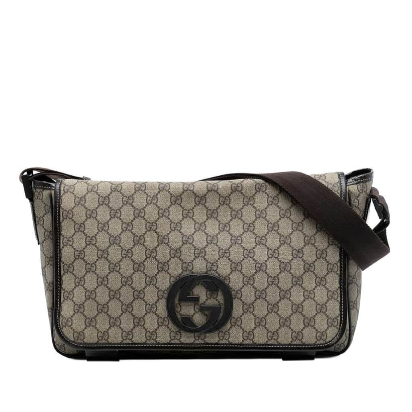 Gucci GG Supreme Interlocking G Crossbody Brown Canvas Very good condition - Front View