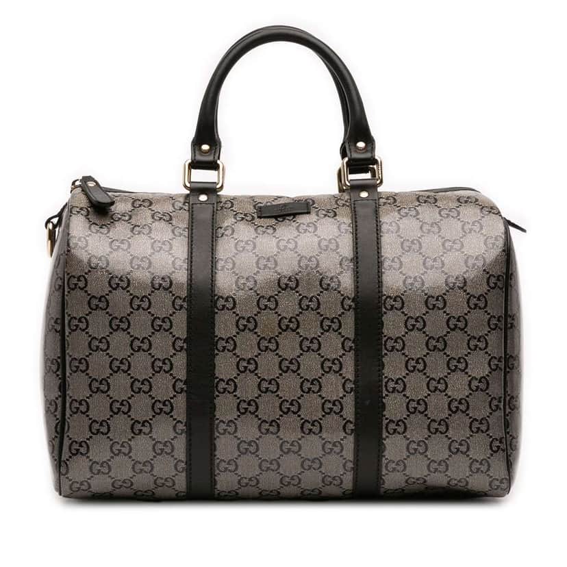 Gucci Medium GG Crystal Joy Boston Grey Canvas Good condition - Front View