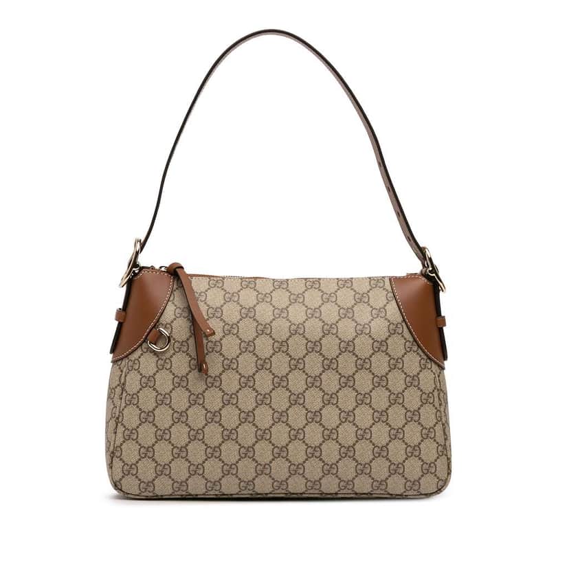 Gucci Medium GG Supreme Emblem Shoulder Bag Brown Canvas Good condition - Front View